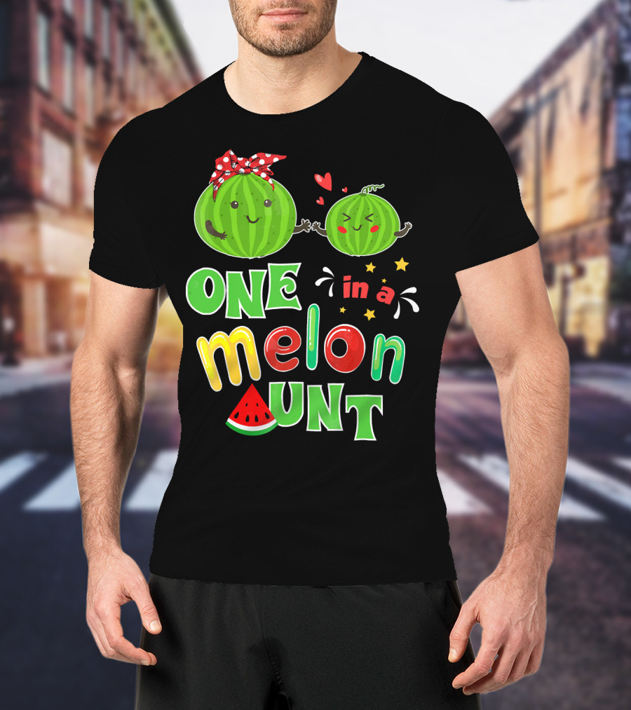One In A Melon Aunt Watermelon Summer Tropical T-Shirt