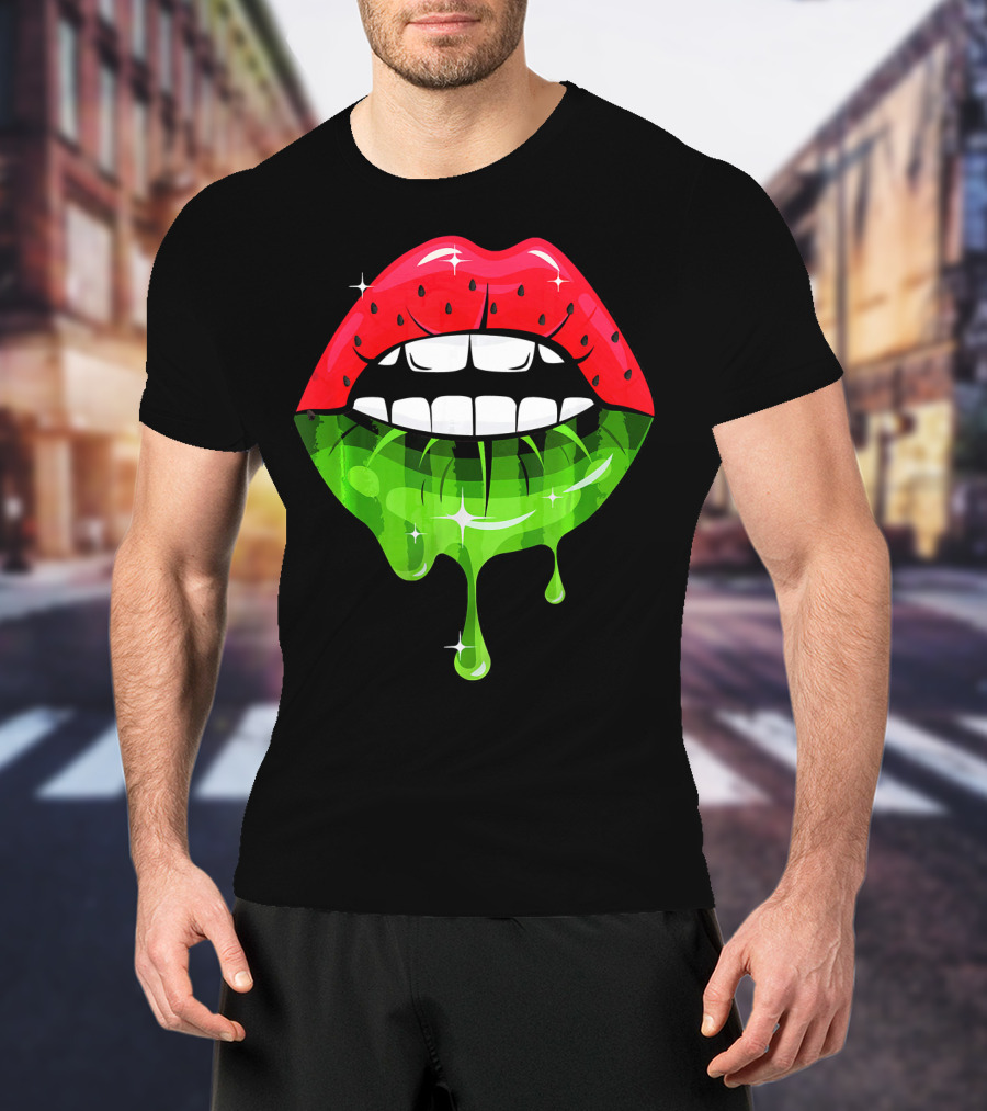 Watermelon Lip Dripping Summer Fruits T-Shirt