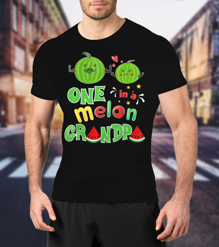 One In A Melon Grandpa Watermelon Summer Tropic T-Shirt