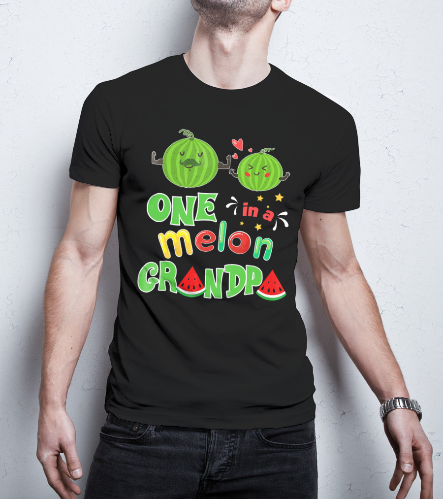 One In A Melon Grandpa Watermelon Summer Tropic T-Shirt