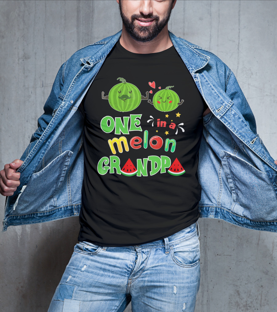 One In A Melon Grandpa Watermelon Summer Tropic T-Shirt