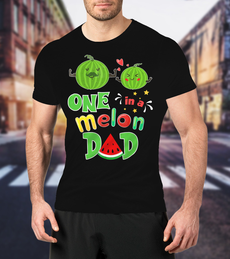 One In A Melon Dad Watermelon Summer Tropical T-Shirt
