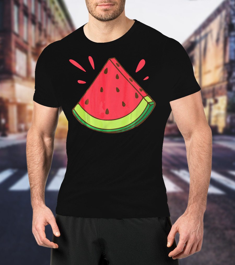 Funny Watermelon Slice Graphic For Watermelon Lover T-Shirt