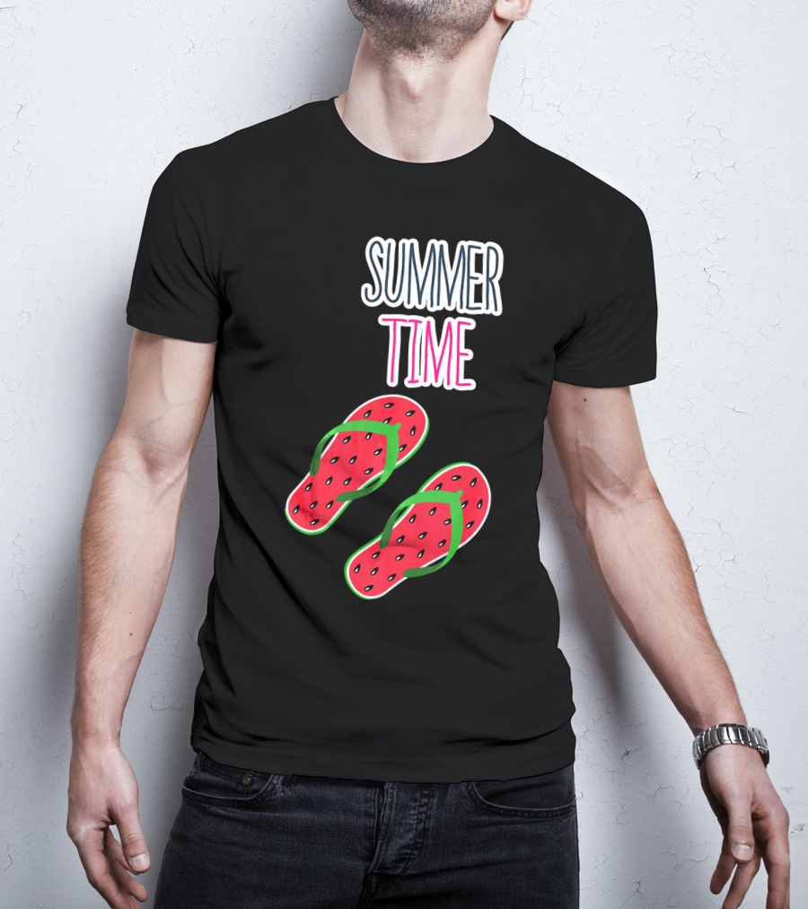 Summer Time Watermelon Flip Flop Fun T-Shirt