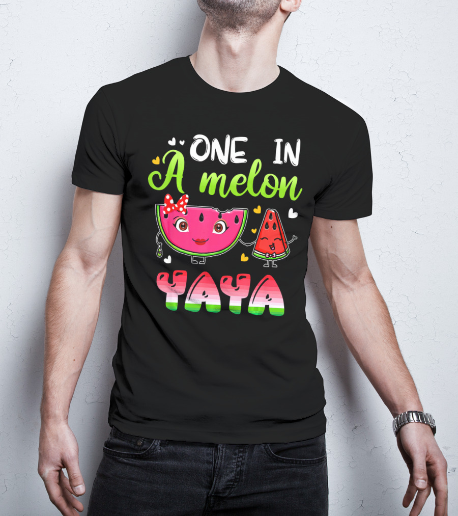 One In A Melon Yaya Cute Cartoon Watermelon Duo T-Shirt