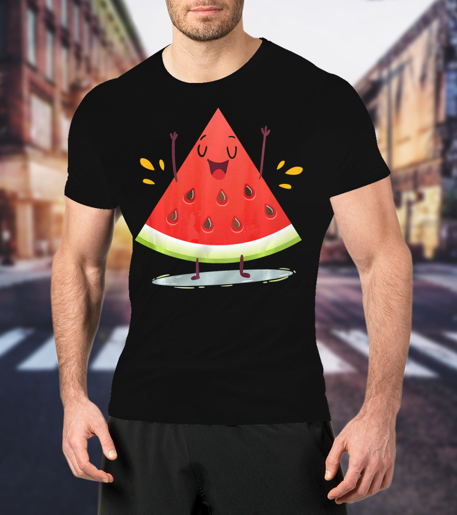 Happy Dancing Watermelon Slice With Joyful Seeds T-Shirt