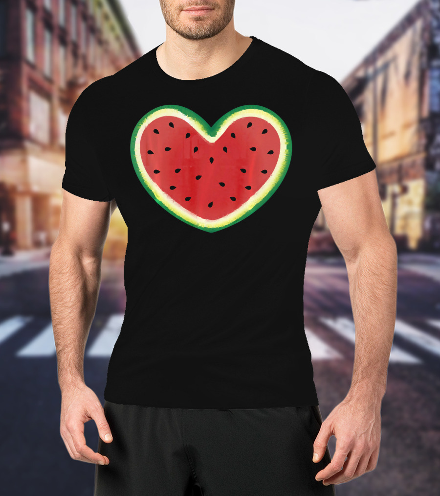 Watermelon Heart Summer Picnic I Love T-Shirt