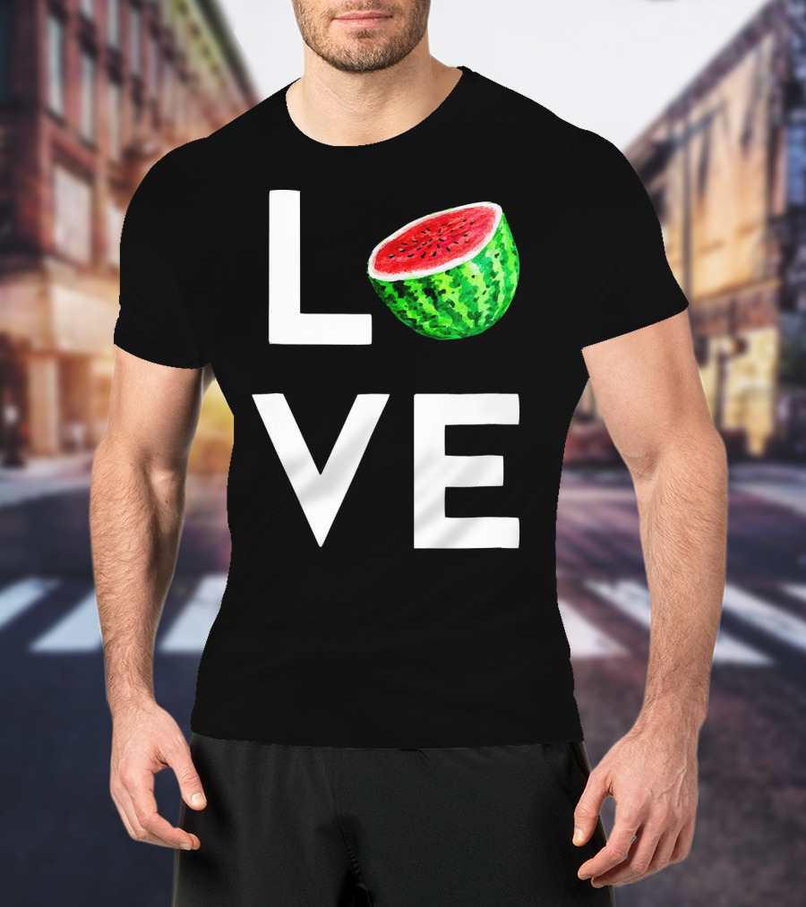 LOVE Watermelon I Love Watermelon Funny Vegan T-Shirt