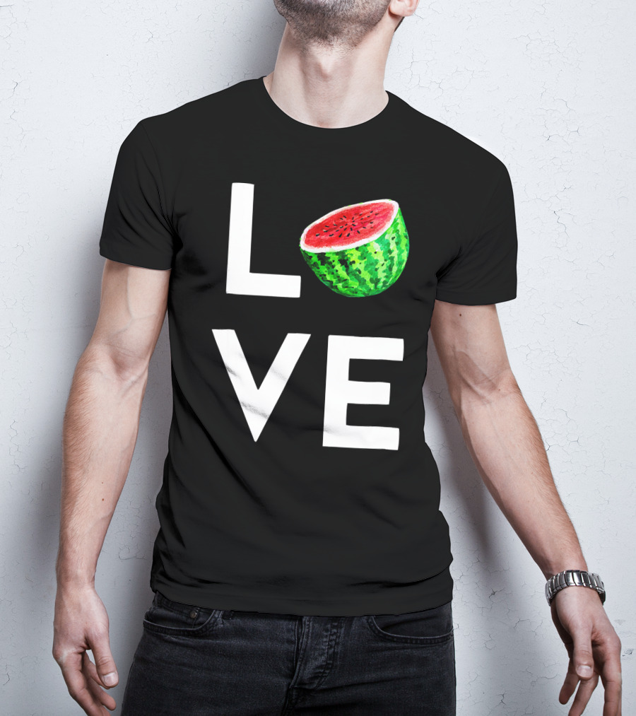 LOVE Watermelon I Love Watermelon Funny Vegan T-Shirt