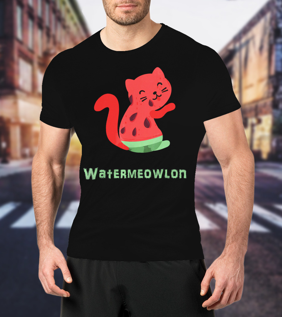 Watermeowlon Funny Cat Watermelon Cute T-Shirt