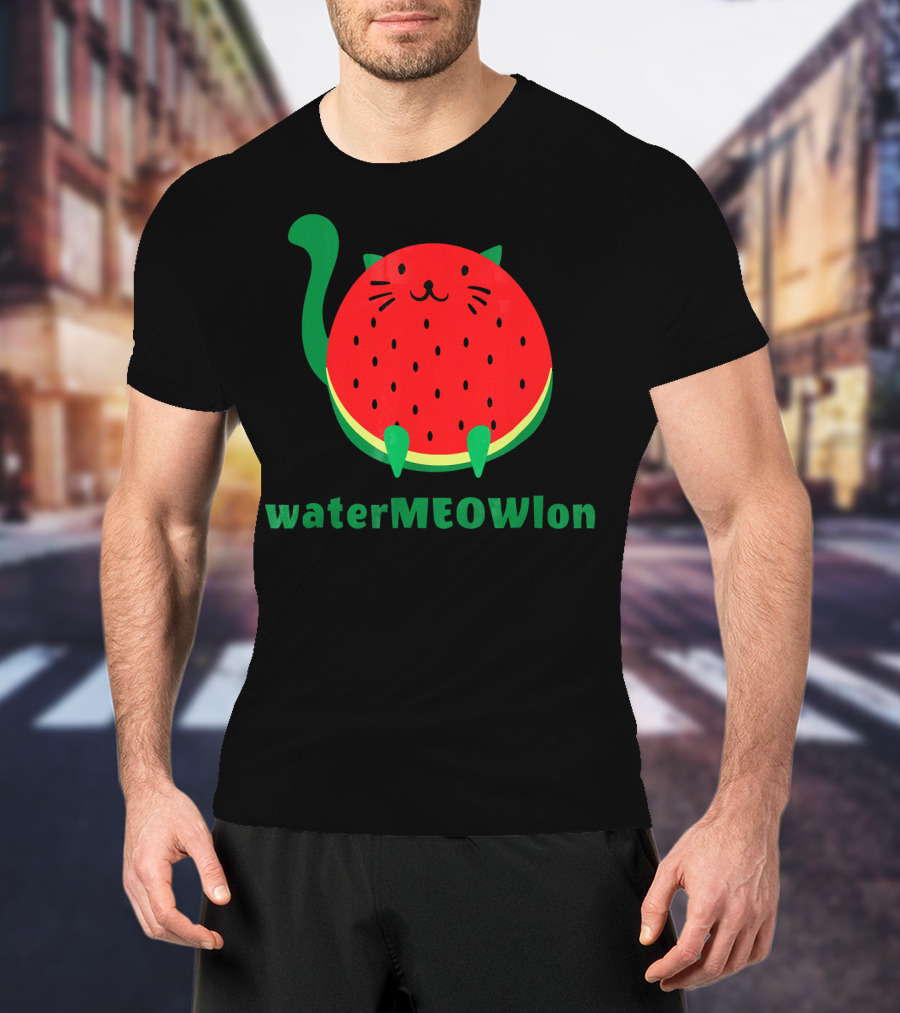 Watermeowlon Funny Cat Watermelon T-Shirt