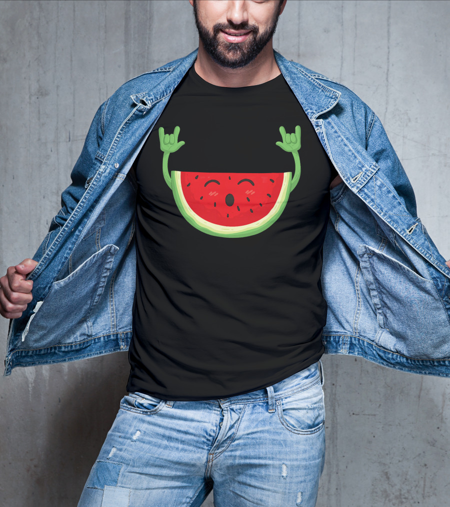 Rockin' Dancing Watermelon With Raised Hands T-Shirt