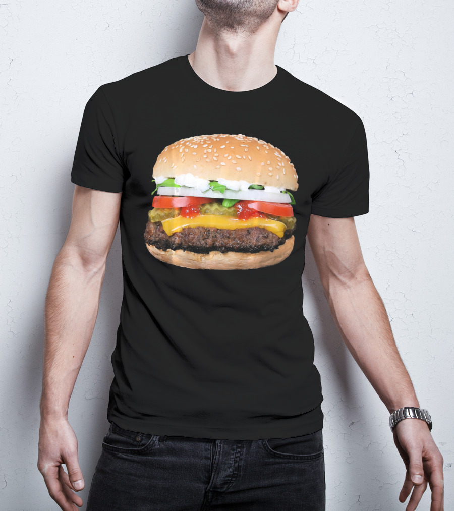Burger Cheeseburger Matching With Fries Duo Delight T-Shirt