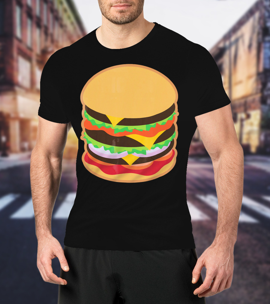 Funny Hamburger Barbecue BBQ Griller Double Cheeseburger T-Shirt