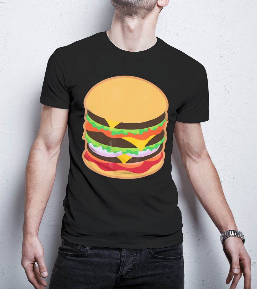 Funny Hamburger Barbecue BBQ Griller Double Cheeseburger T-Shirt