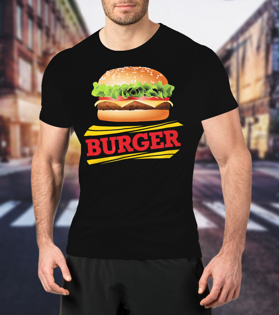 BURGER Cheeseburger Lettuce Meat Tomato Cheese Bun T-Shirt