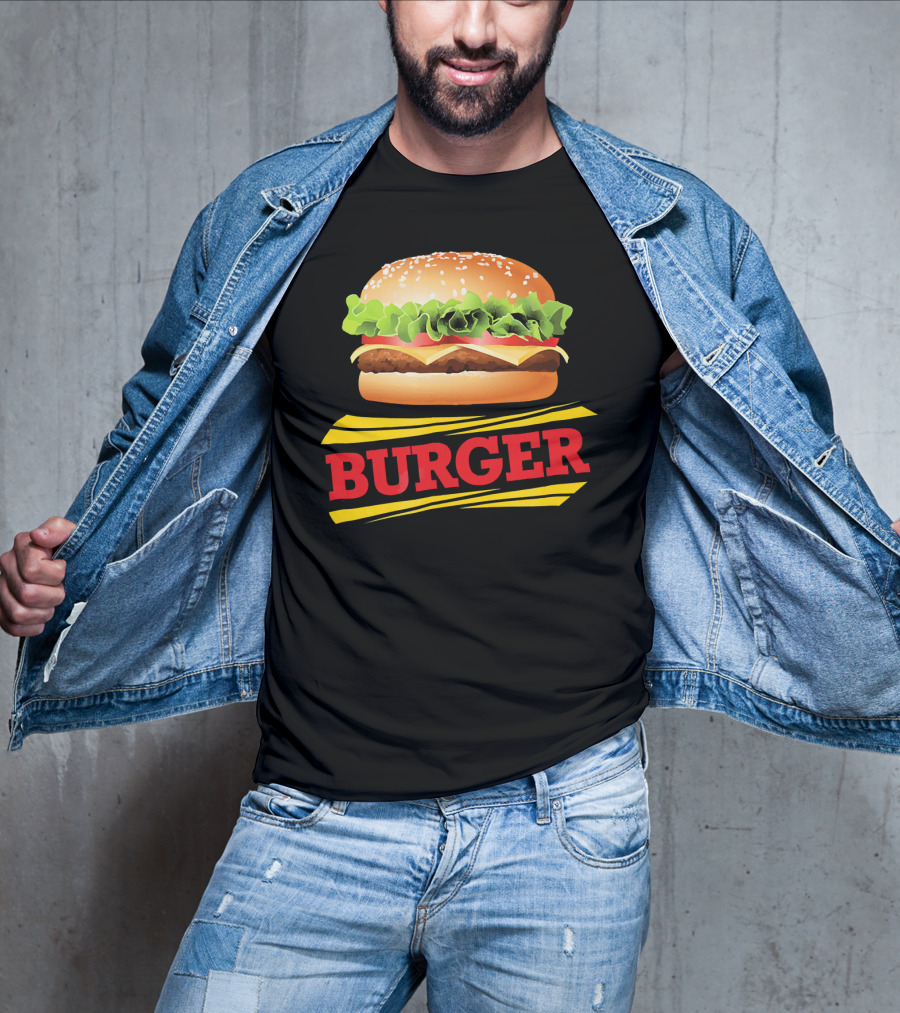 BURGER Cheeseburger Lettuce Meat Tomato Cheese Bun T-Shirt