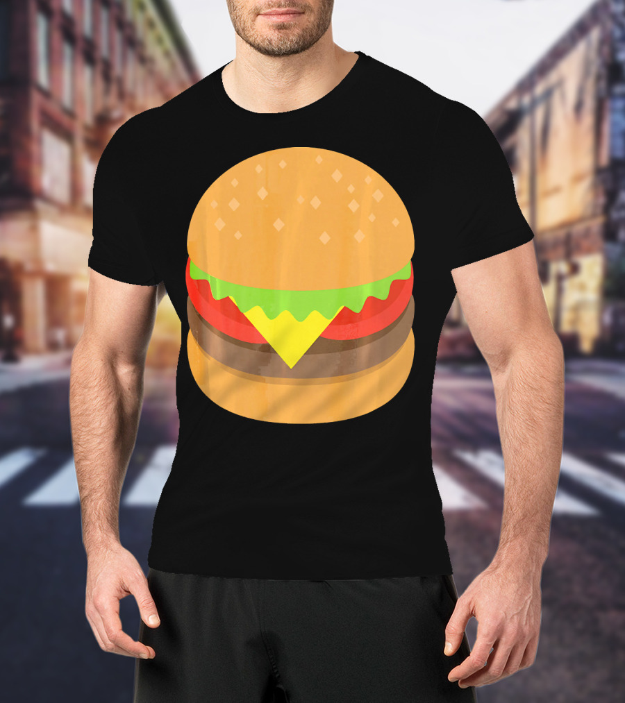 Emoji Hamburger Cheeseburger Lettuce Tomato Cheese Burger T-Shirt