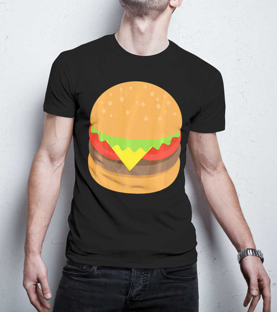 Emoji Hamburger Cheeseburger Lettuce Tomato Cheese Burger T-Shirt