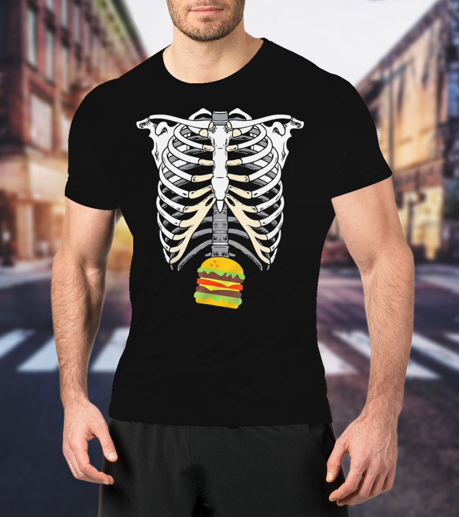 Skeleton X Ray Hamburger Ribcage T-Shirt