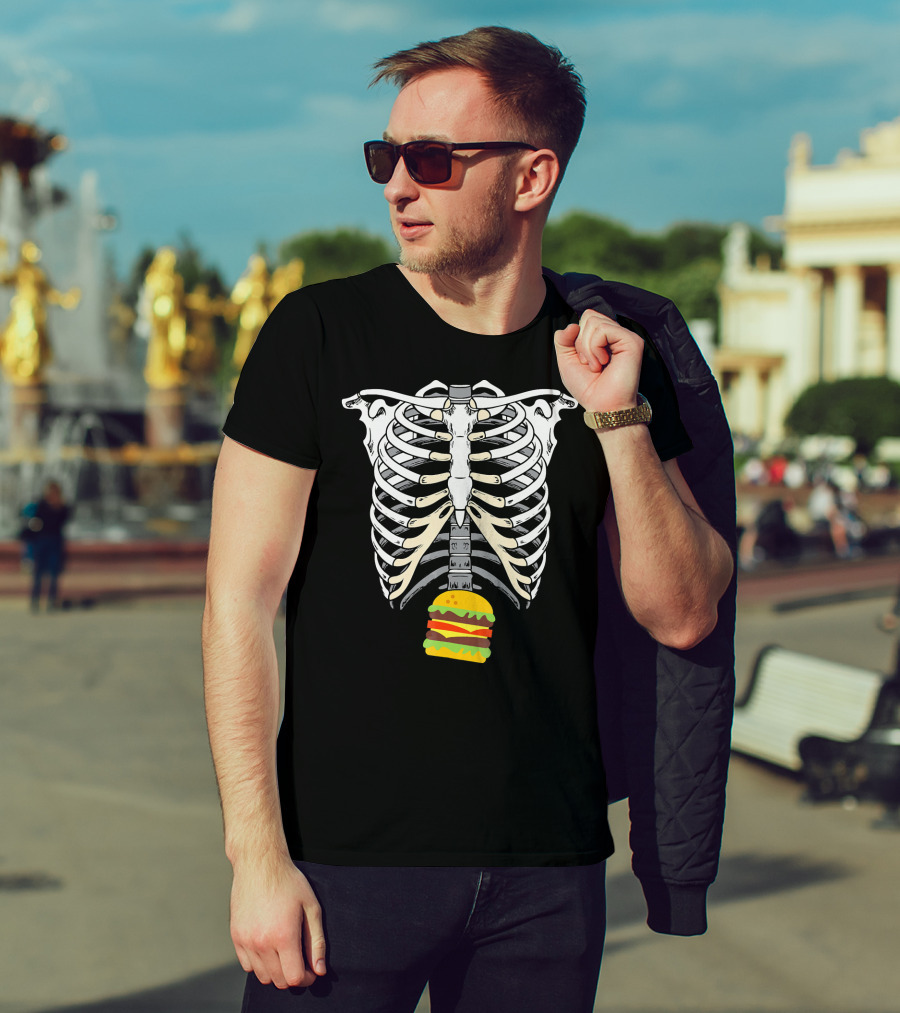 Skeleton X Ray Hamburger Ribcage T-Shirt