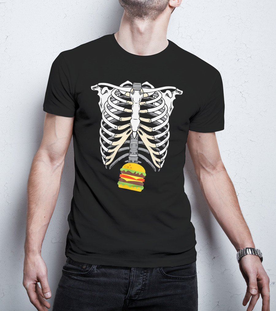Skeleton X Ray Hamburger Ribcage T-Shirt
