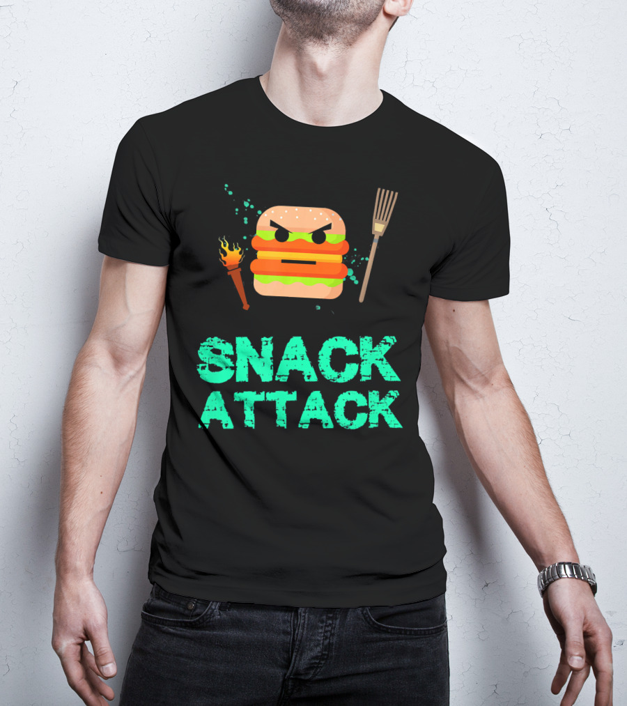 Snack Attack Burger Funny Food Snacks T-Shirt