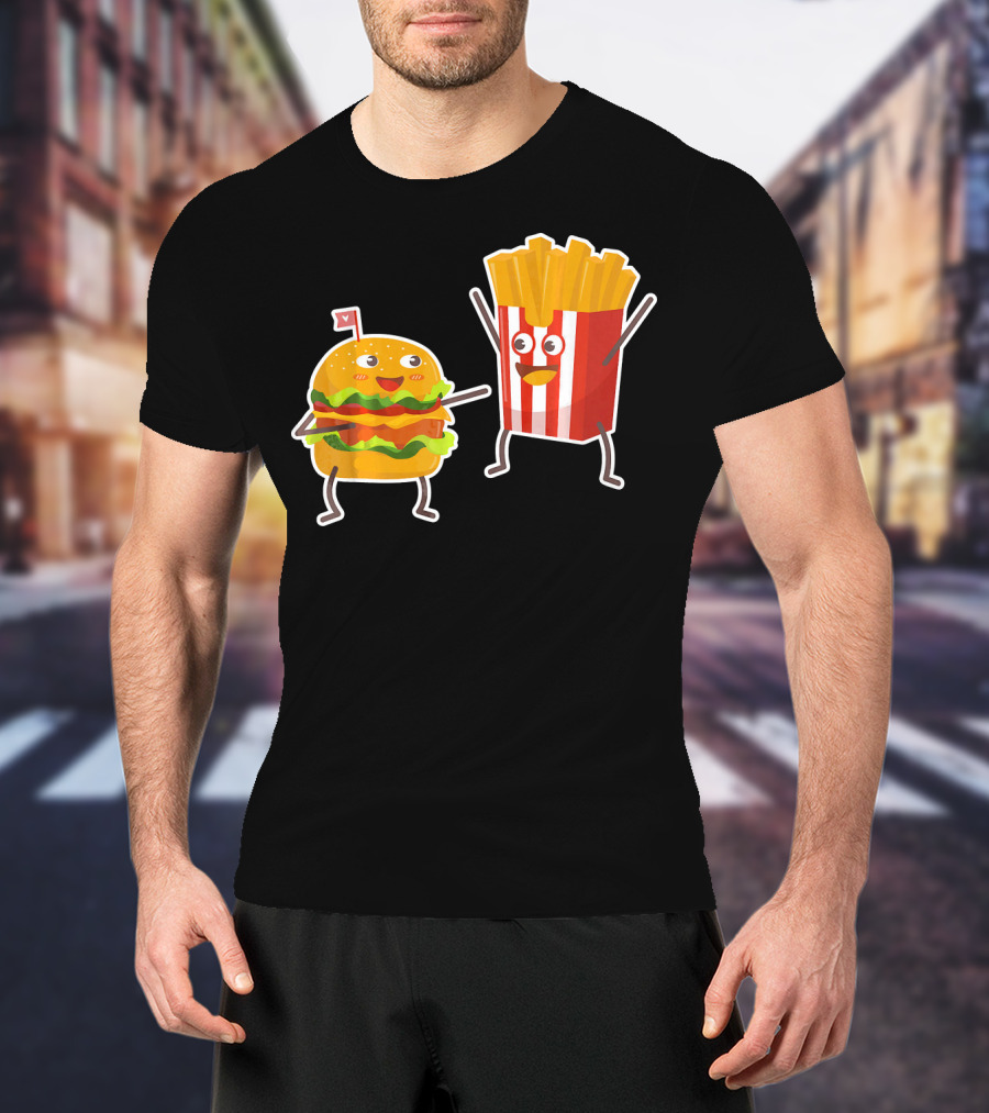 Hamburger And French Fries Happy Dance Duo T-Shirt