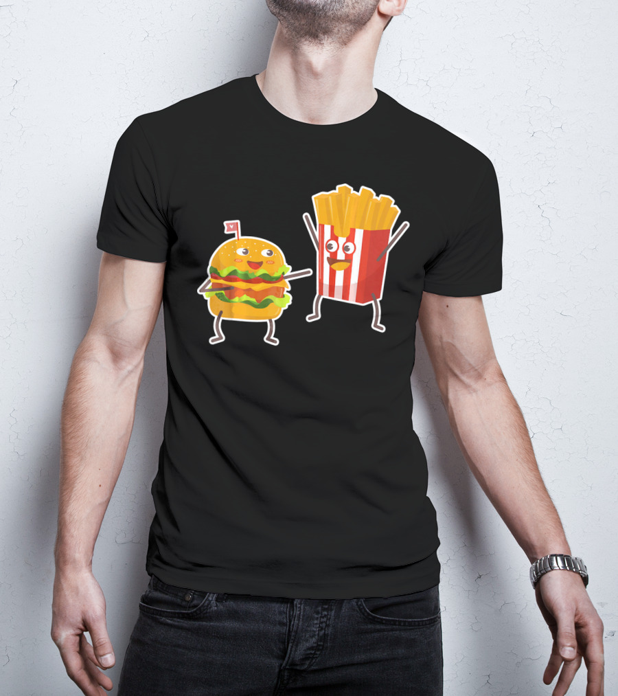 Hamburger And French Fries Happy Dance Duo T-Shirt