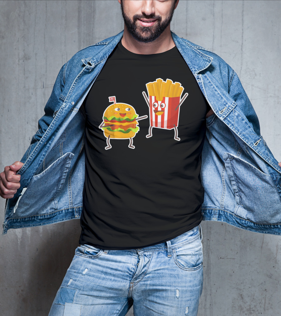 Hamburger And French Fries Happy Dance Duo T-Shirt