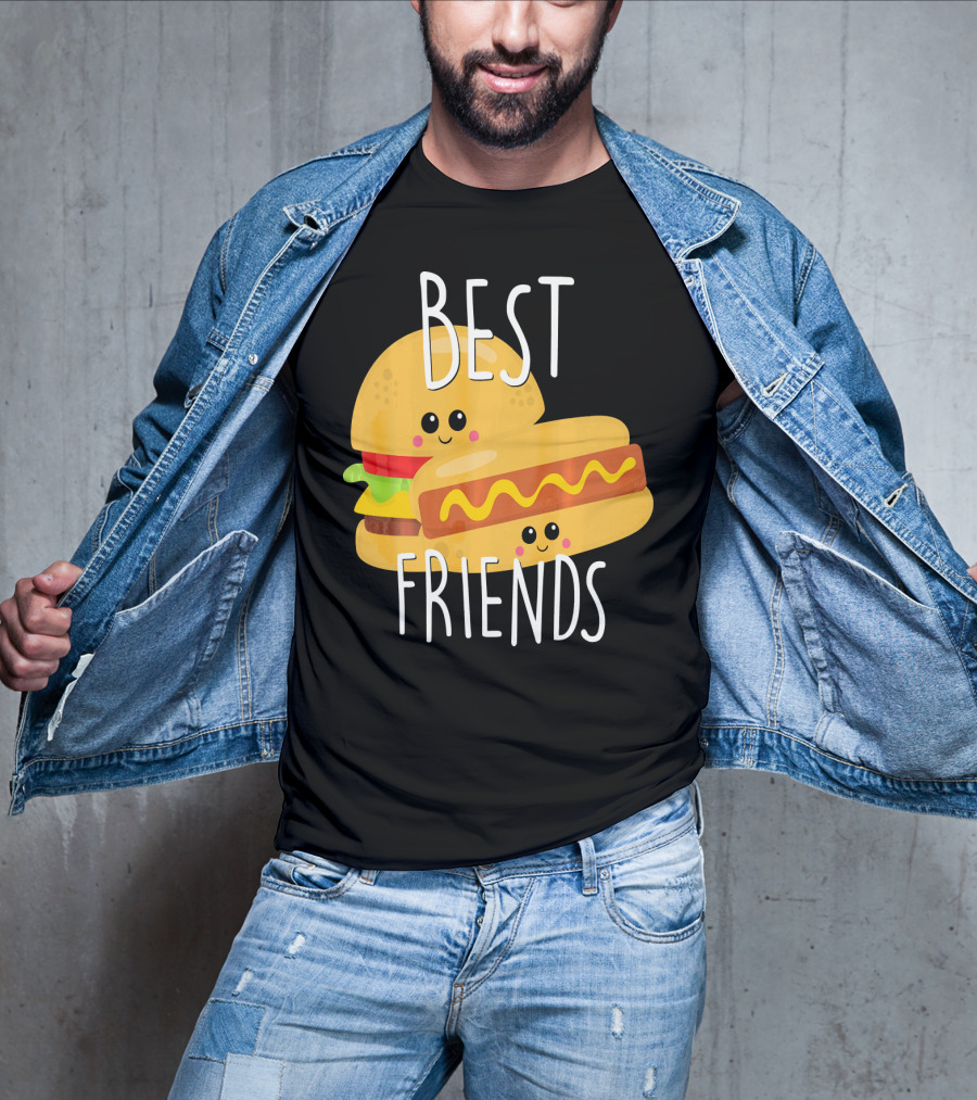 Best Friends Hot Dog And Burger Matching Duo T-Shirt