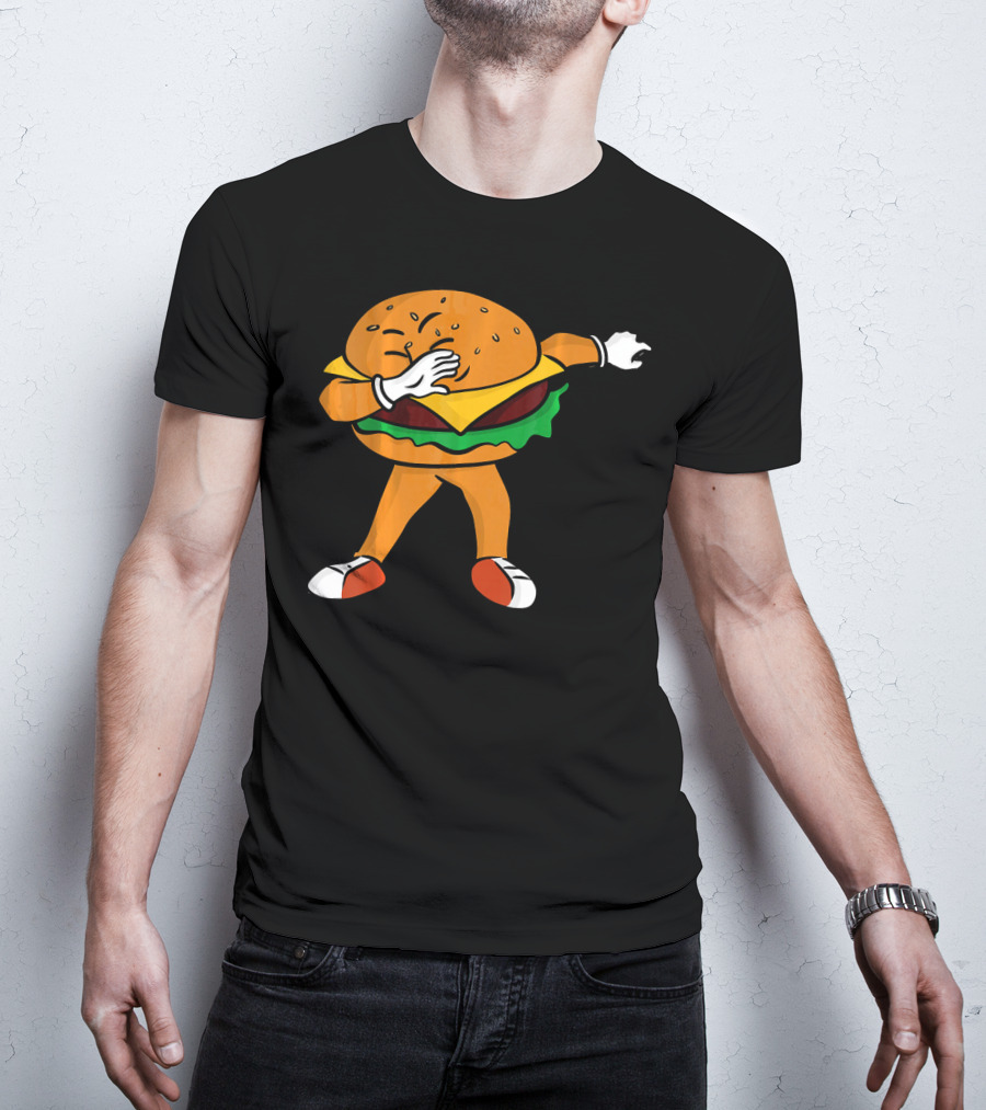 Dabbing Cheeseburger Character Dance T-Shirt