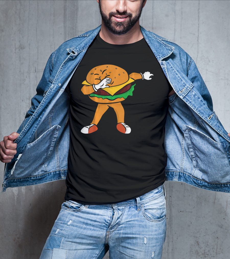 Dabbing Cheeseburger Character Dance T-Shirt