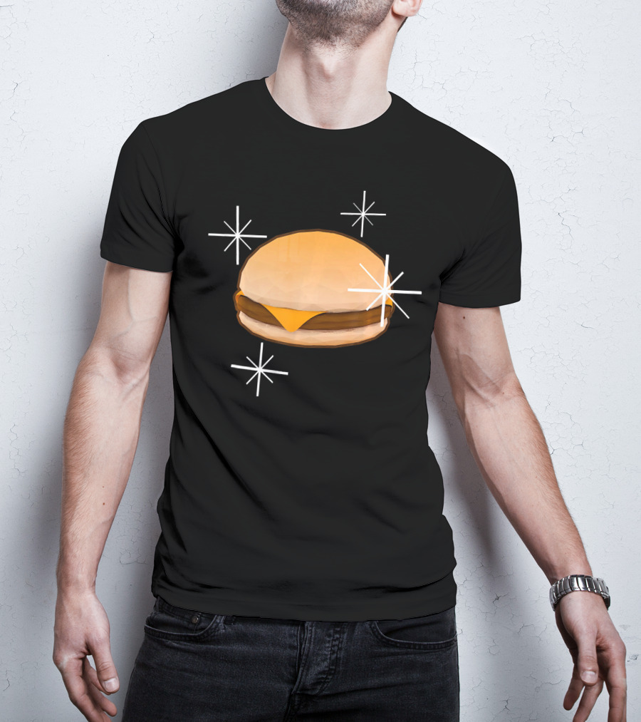 Random Cheese Burger With Stars T-Shirt