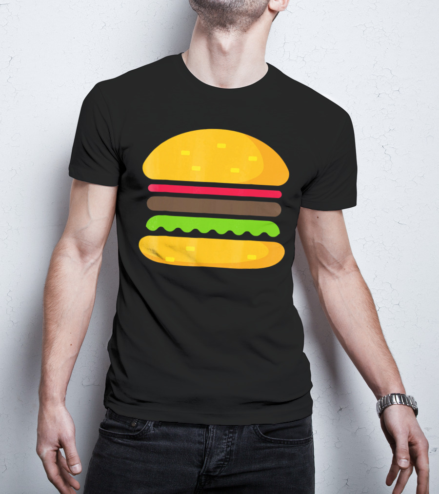 Minimalist Hamburger Layers Striped T-Shirt