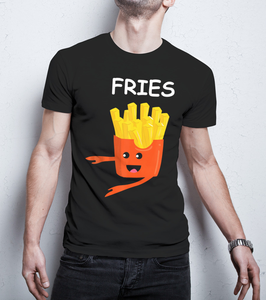 Funny Burger FRIES Matching Couples Vale Playful Cartoon T-Shirt