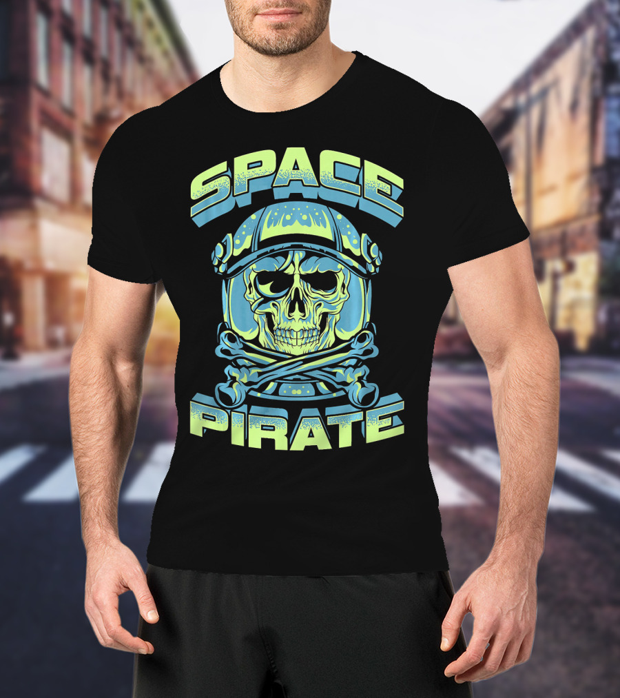 Space Pirate Astronaut Skull T-Shirt