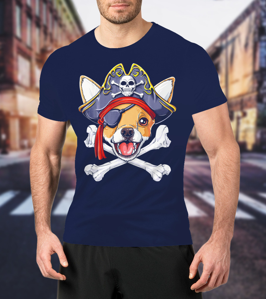 Buccaneer Chihuahua With Skull And Crossbones Bandana T-Shirt