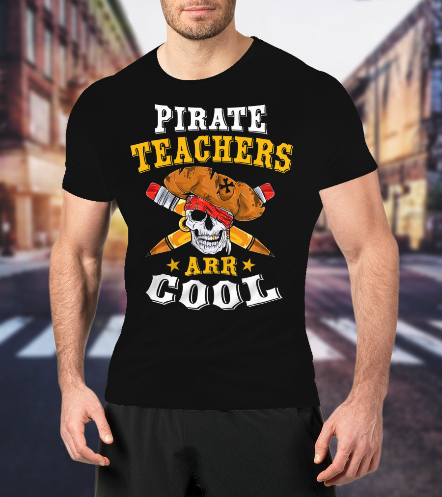 Pirate Teachers ARR Cool Skull Halloween T-Shirt