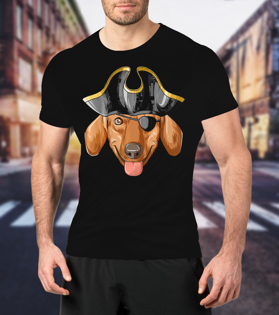 Pirate Dachshund With Pirates Hat And Eye Patch T-Shirt