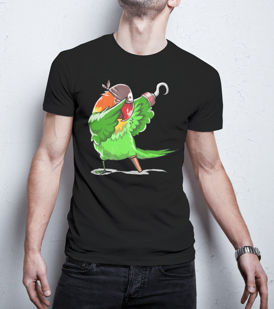 Gasparilla Pirate Parrot Dabbing With Peg Leg And Hook T-Shirt