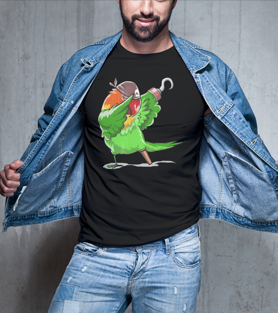 Gasparilla Pirate Parrot Dabbing With Peg Leg And Hook T-Shirt