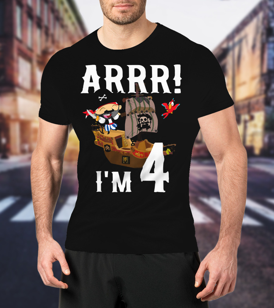 ARRR I'm 4 Pirate Birthday Kids T-Shirt