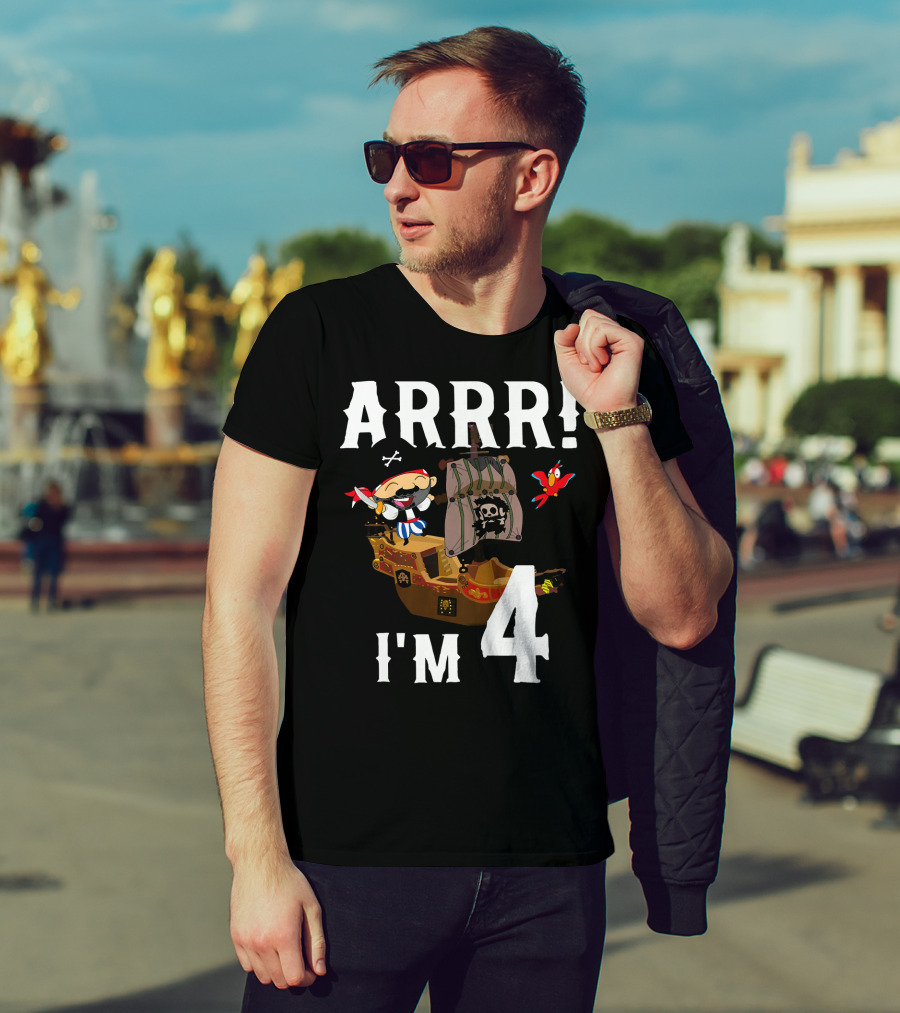 ARRR I'm 4 Pirate Birthday Kids T-Shirt