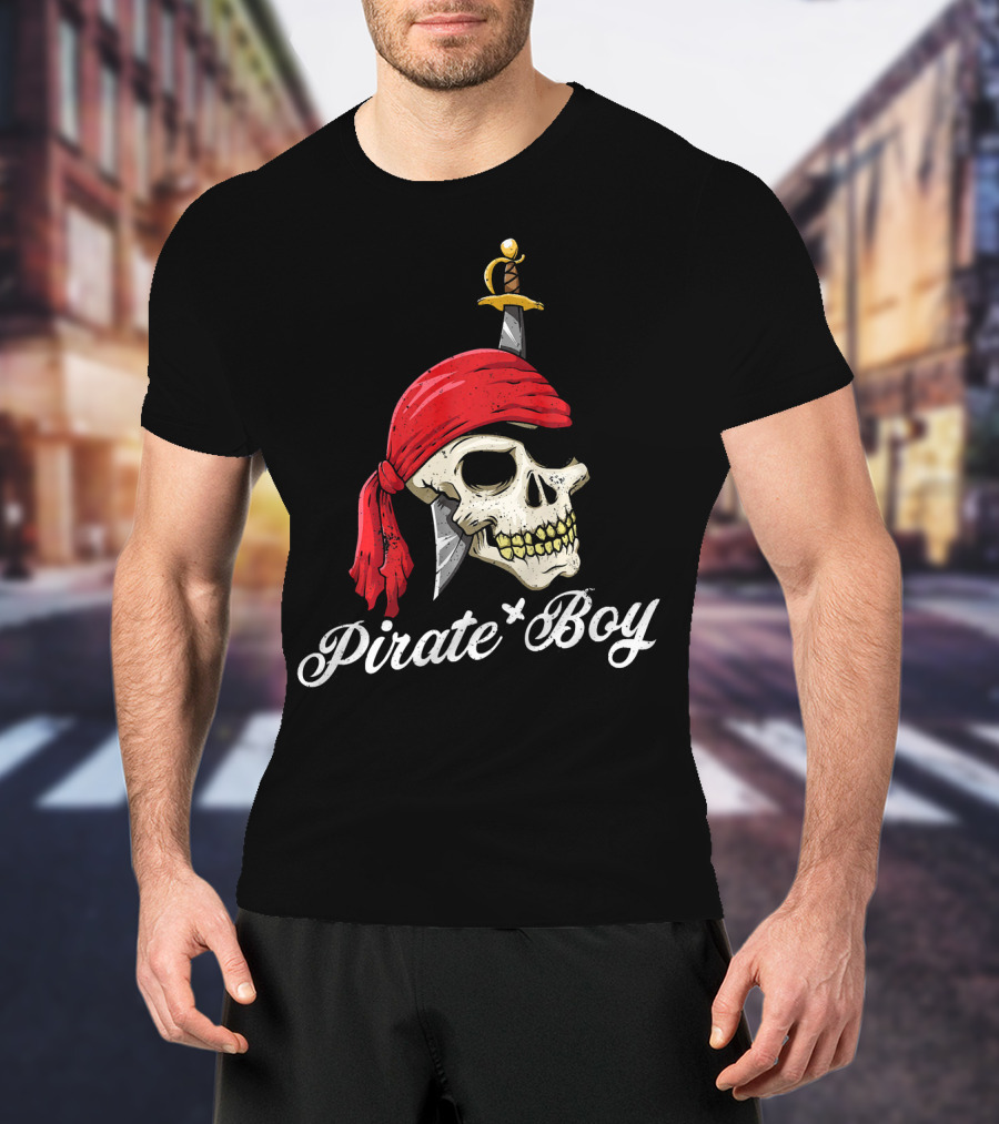 Pirate Boy Funny Jolly Roger Skull And Crossbone T-Shirt