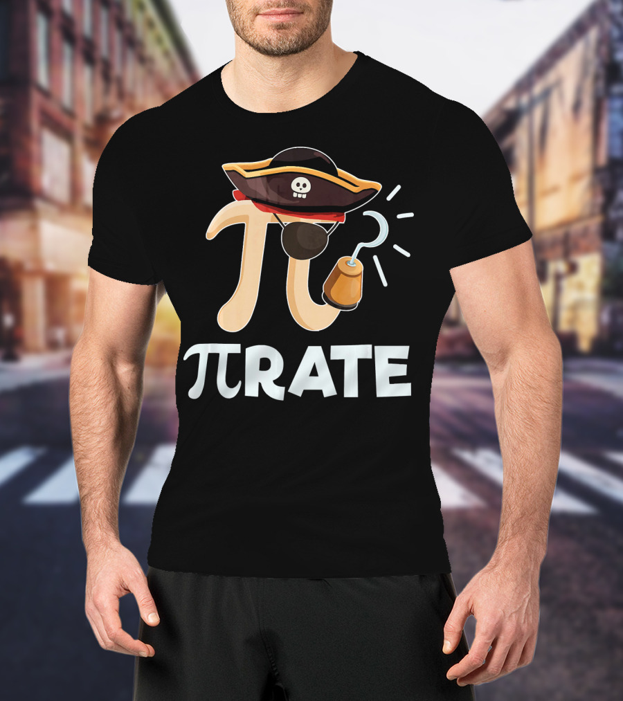 Pi Pirate Pi Day Math Pun Pirate Hat Hook T-Shirt