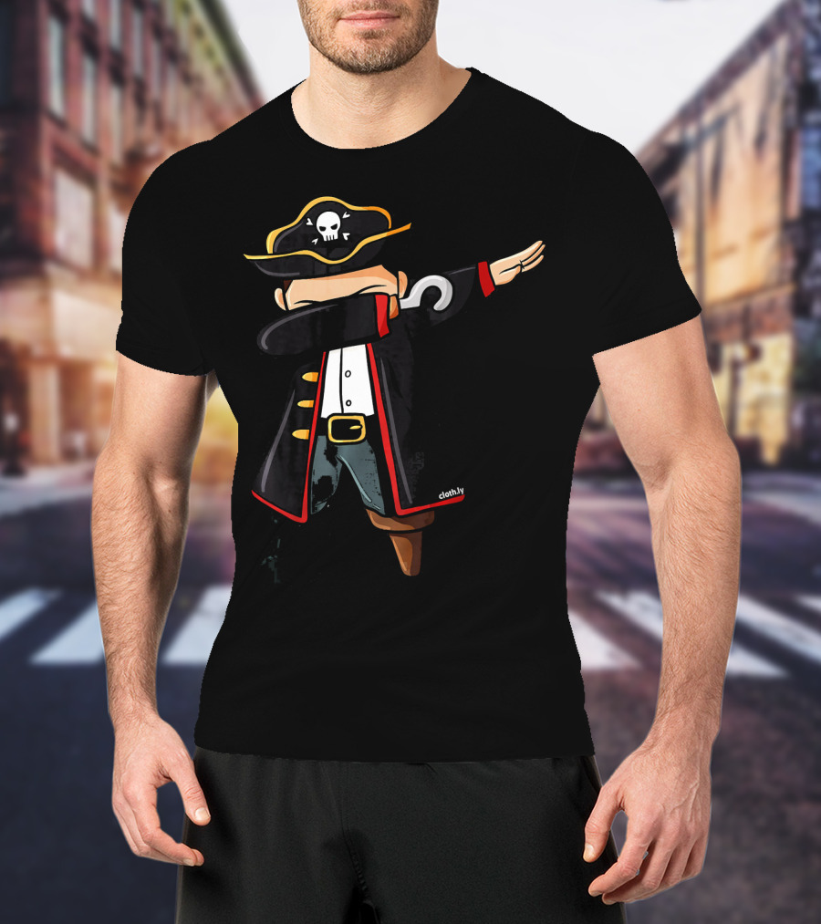 Dabbing Pirate Skull Hat Hook Arm Funny Pirates Dab T-Shirt