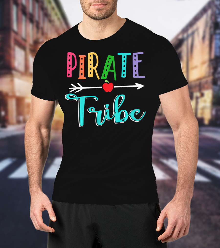 Pirate Tribe Apple Arrow With Colorful Letters T-Shirt