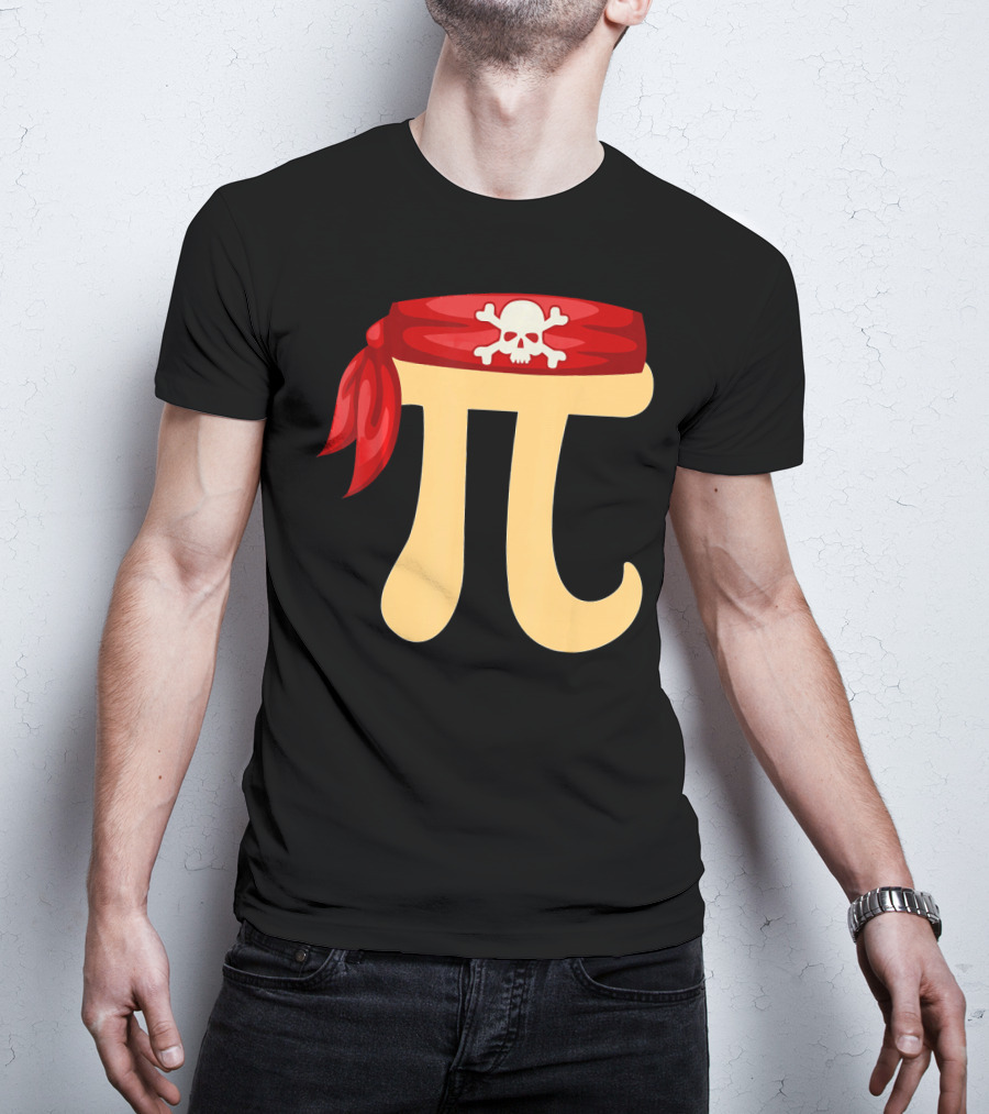 Pirate Pi Skull Crossbones Halloween Costume Math Pie T-Shirt