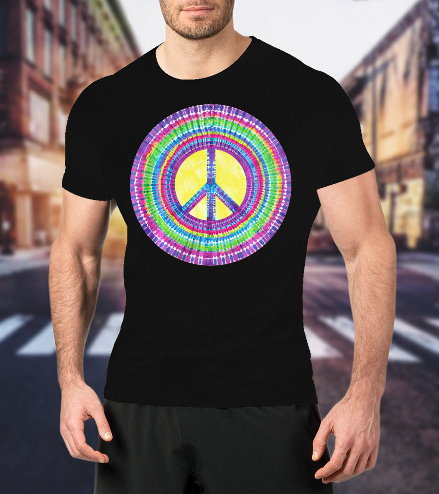 Tie Dye Peace Sign Tye Die Cool Psychedelic Rainbow T-Shirt